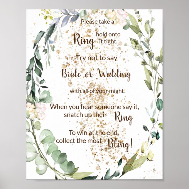 Setzen Sie einen Ring auf das Kräuterschuhzeichen Poster (Vorne)