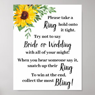 Setzen Sie einen Ring auf sie Sonnenblumen Duschge Poster