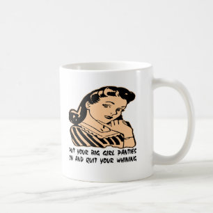 Setzen Sie Ihren großen Mädchen-Schlüpfer an un Kaffeetasse
