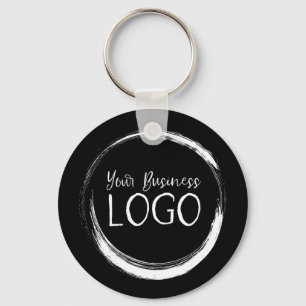 Setzen Sie mein Logo auf ein rundes Schwarz Schlüsselanhänger