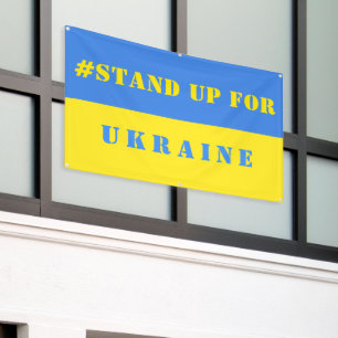 Setzen Sie sich für das ukrainische Banner zur Unt