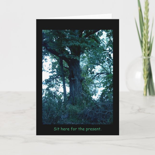 Setzen Sie sich hier Baumkarte. Karte (Vorderseite)