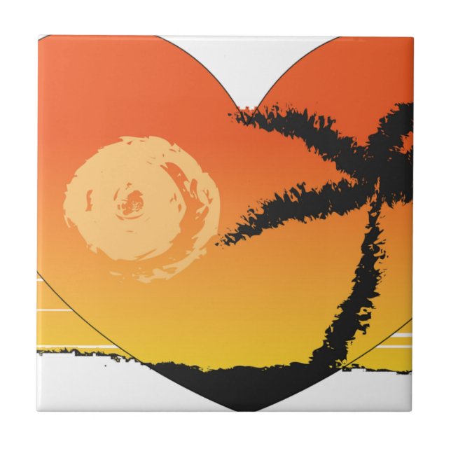 Setzen Sie tropische orange Kunst der Fliese (Vorderseite)