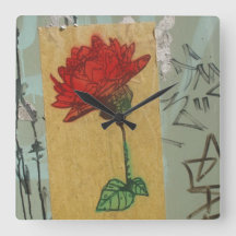 Setzen Sie Zeit fest, um die Rosengraffiti-Uhr zu