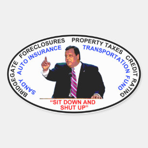 Setzen und schließen ovaler aufkleber