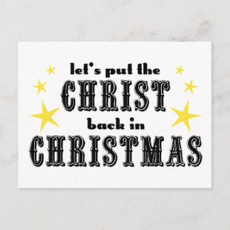 Setzen wir den CHRIST zurück in CHRISTMAS Feiertagspostkarte