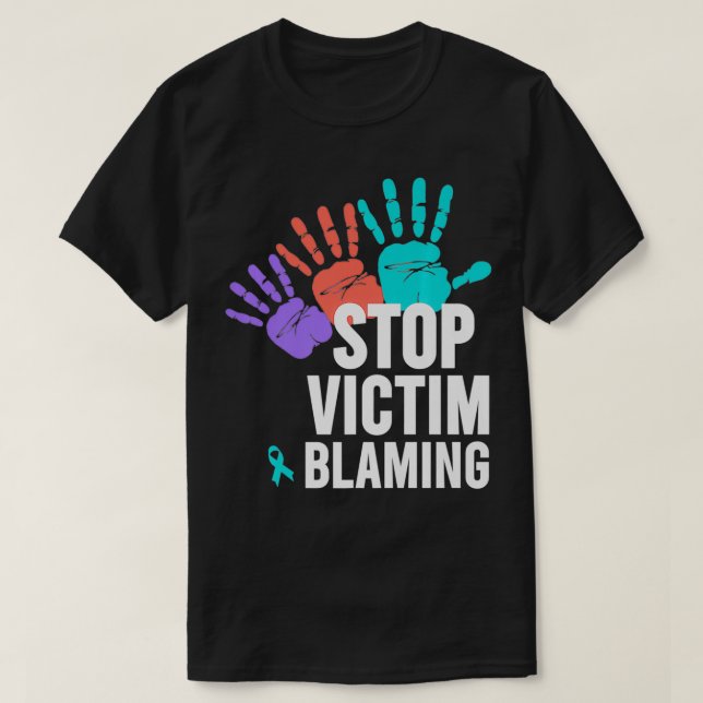 Seual Assault Awareness Stopp Victim Schuld Prem T-Shirt (Design vorne)