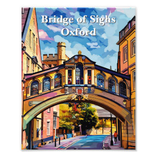 Seufzerbrücke in Oxford Gouache Malerei Fotodruck