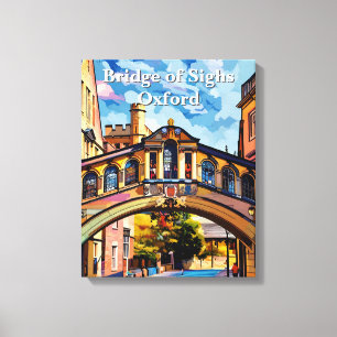 Seufzerbrücke in Oxford Gouache Malerei Leinwanddruck