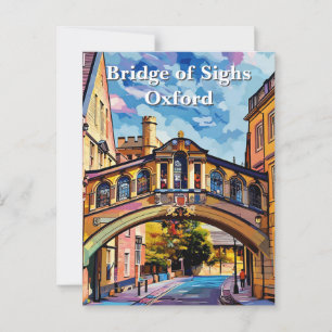 Seufzerbrücke in Oxford Gouache Malerei Postkarte