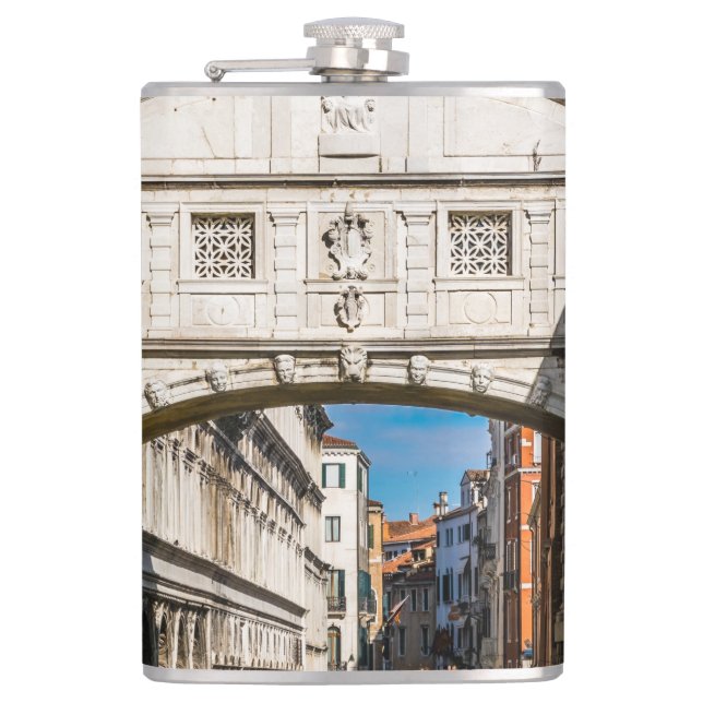Seufzerbrücke, Venezia, Italien Flachmann (Vorderseite)