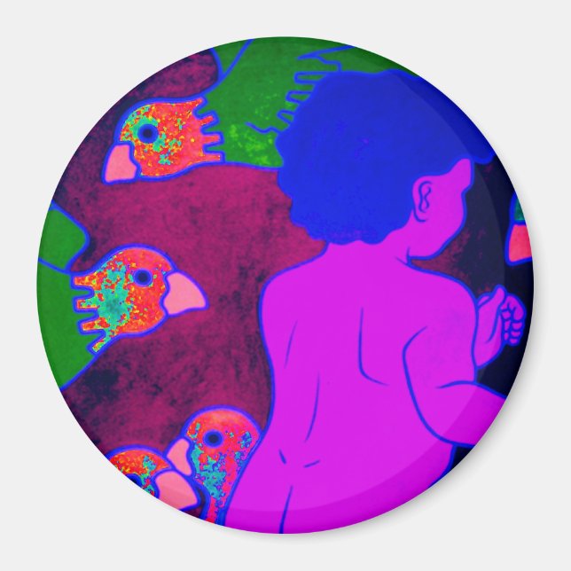 Seumas mit Tauben Magnet (Vorne)