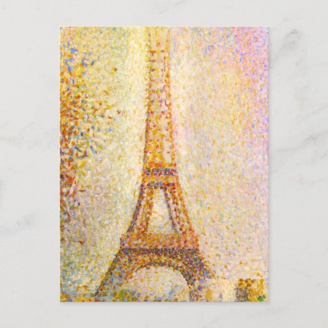 Seurat Eiffel Tower Postcard Postkarte (Vorderseite)