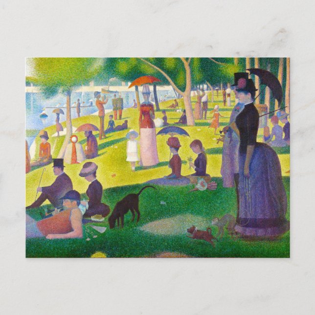 Seurat La Grande Jatte Postcard Postkarte (Vorderseite)