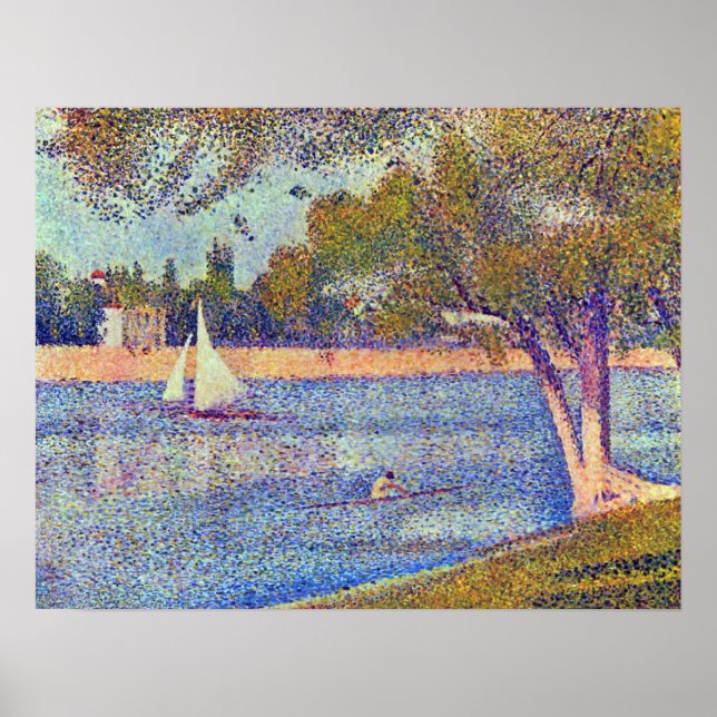 Seurat - Seine im Grand Jatte, Frühjahr Poster (Vorne)