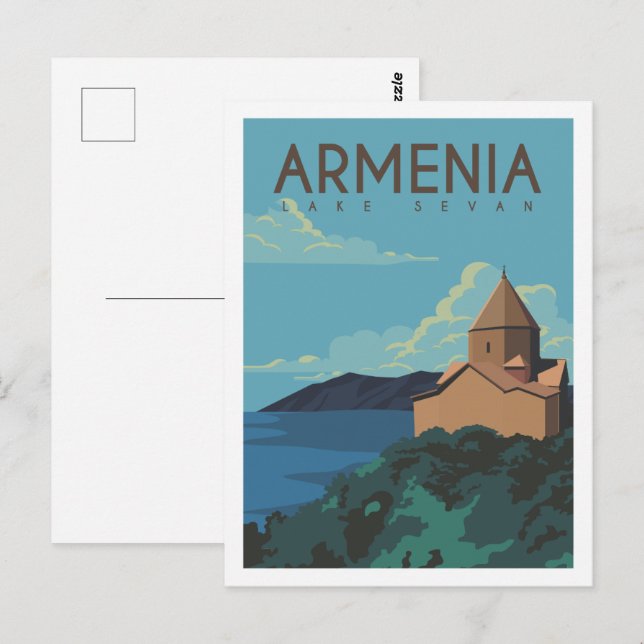 Sevansee Armenien Reiseort Illustration Postkarte (Vorne/Hinten)