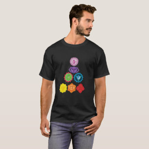 Seven Chakra Basic Dark T - Shirt, Yoga Healers T-Shirt