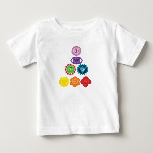 Seven Chakra Yoga Kinder Kleinkind Fleece Sweatshi Baby T-shirt (Vorderseite)