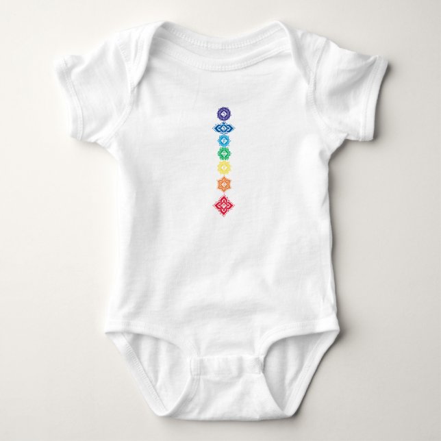 Seven Chakras 7 Baby Strampler (Vorderseite)