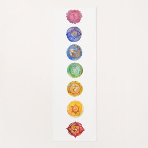 Seven chakras Aquarellkunst Yogamatte