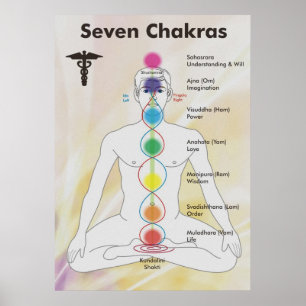 Seven Chakras Diagramm Poster