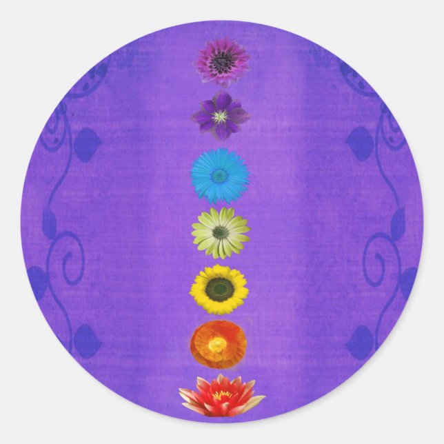 Seven Chakras Geschenk - Lila Runder Aufkleber (Vorderseite)