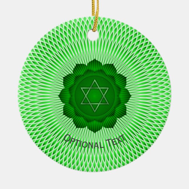 Seven Chakras Heart Chakra Yoga Design Keramik Ornament (Vorne)