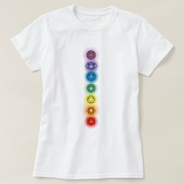 Seven Chakras Ladys Basic T-Shirt (Design vorne)