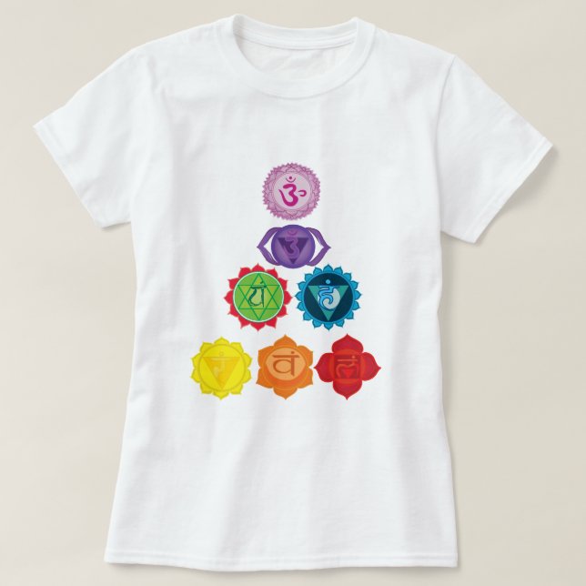 Seven Chakras Pyramide Yoga Women's Basic T - Shir T-Shirt (Design vorne)