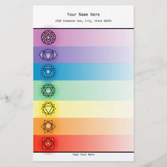 Seven Chakras Stationery Briefpapier (Vorderseite)