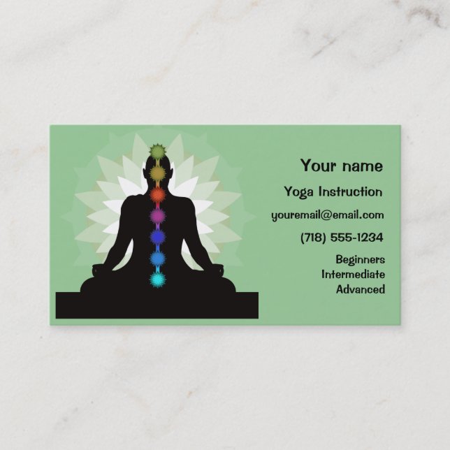 Seven Chakras Yoga Design Business Cards Visitenkarte (Vorderseite)