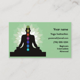 Seven Chakras Yoga Design Business Cards Visitenkarte