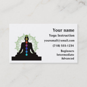 Seven Chakras Yoga Design Business Cards Visitenkarte