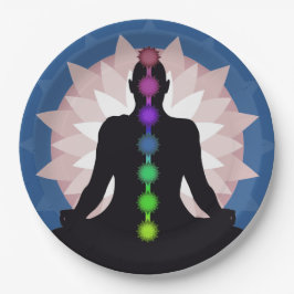 Seven Chakras Yoga Paper Party Plate Pappteller