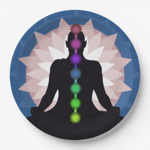 Seven Chakras Yoga Paper Party Plate Pappteller