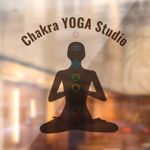 Seven Chakras Yoga Pose Klammern Fensteraufkleber