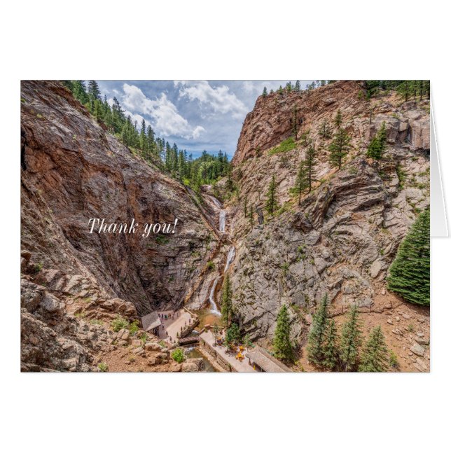 Seven Falls Colorado Danke Karte (Vorderseite (Horizontal))