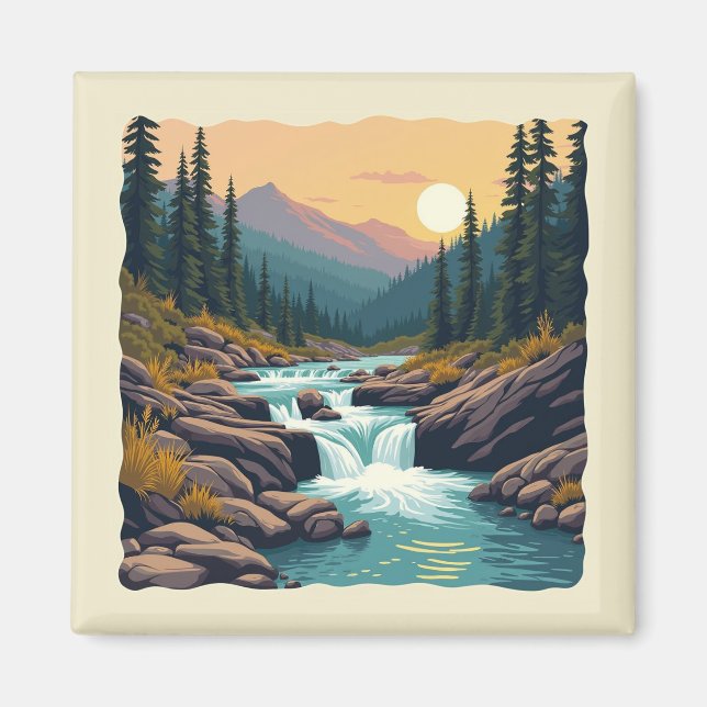 Seven Falls Colorado Retro Magnet (Vorne)