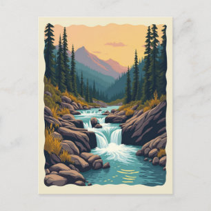 Seven Falls Colorado Retro Postkarte