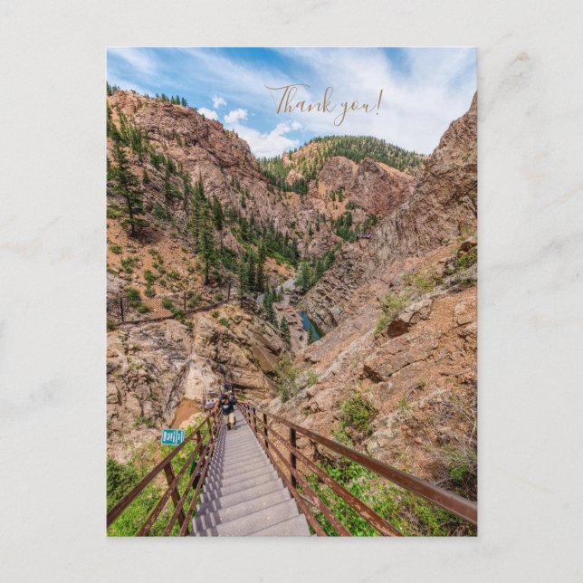 Seven Falls Stairs Looking danke Postcard Postkarte (Vorderseite)