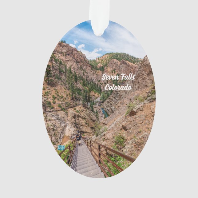 Seven Falls Stairs Oval Jazz Ornament (Rückseite)