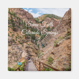 Seven Falls Stairs Square Magnet