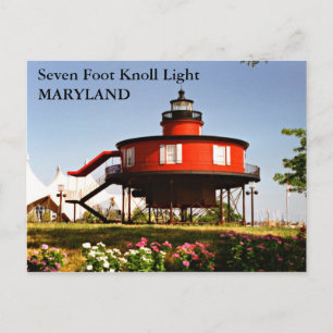 Seven Foot Knoll Light, Maryland Postcard Postkarte