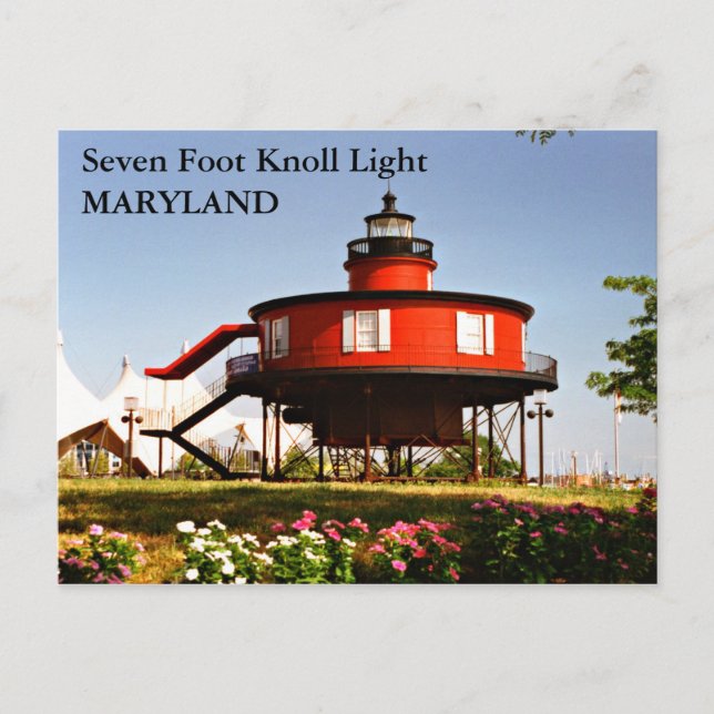Seven Foot Knoll Light, Maryland Postcard Postkarte (Vorderseite)