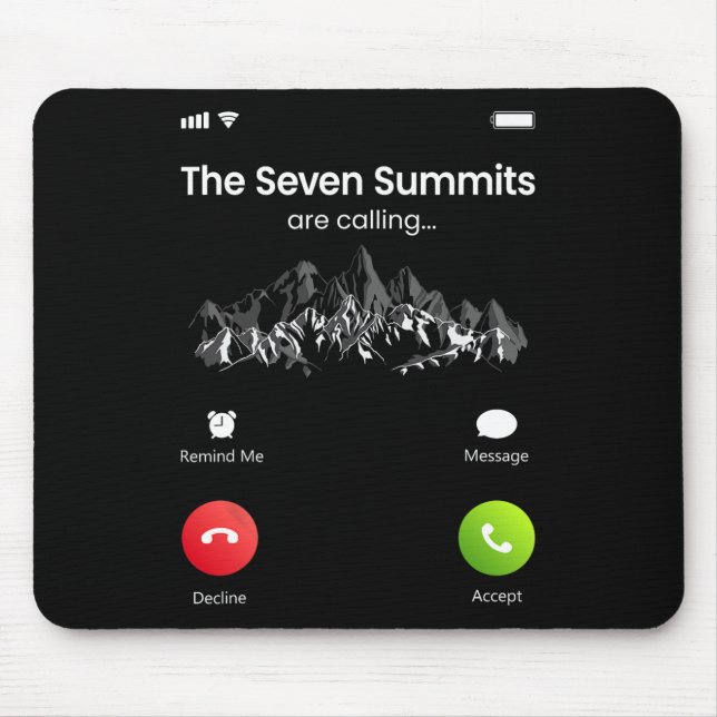 Seven Highest Summits Are Calling Funny Climbing H Mousepad (Vorne)