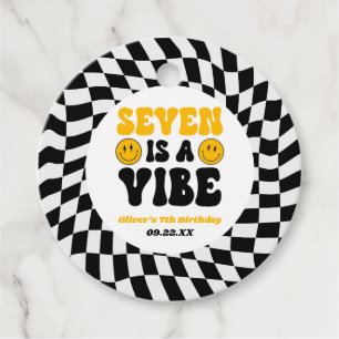 Seven Is A Vibe Retro Siebte 7. Geburtstagsfeier Geschenkanhänger