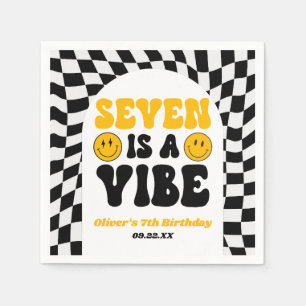 Seven Is A Vibe Retro Siebter 7. Geburtstagsfeier Serviette
