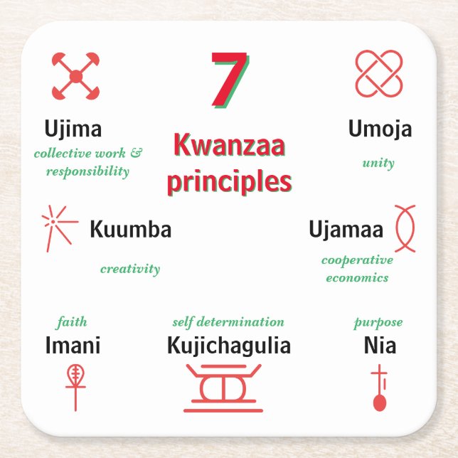 Seven Kwanzaa Principles Untersetzer (Vorderseite)