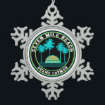Seven Mile Beach Grand Cayman Island Schneeflocken Zinn-Ornament<br><div class="desc">Seven Mile Beach Grand Cayman Island</div>