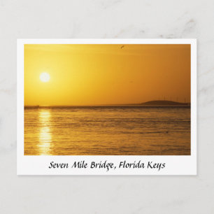 Seven Mile Bridge Sunset, Florida Keys Postkarte